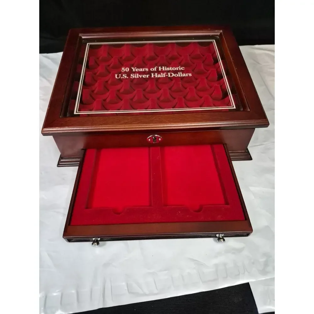 PCS Stamps & Coins U.S. Proof Commemorative Silver Dollar WOOD Display Case 15